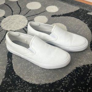 Women’s white slip on sneakers – size 8